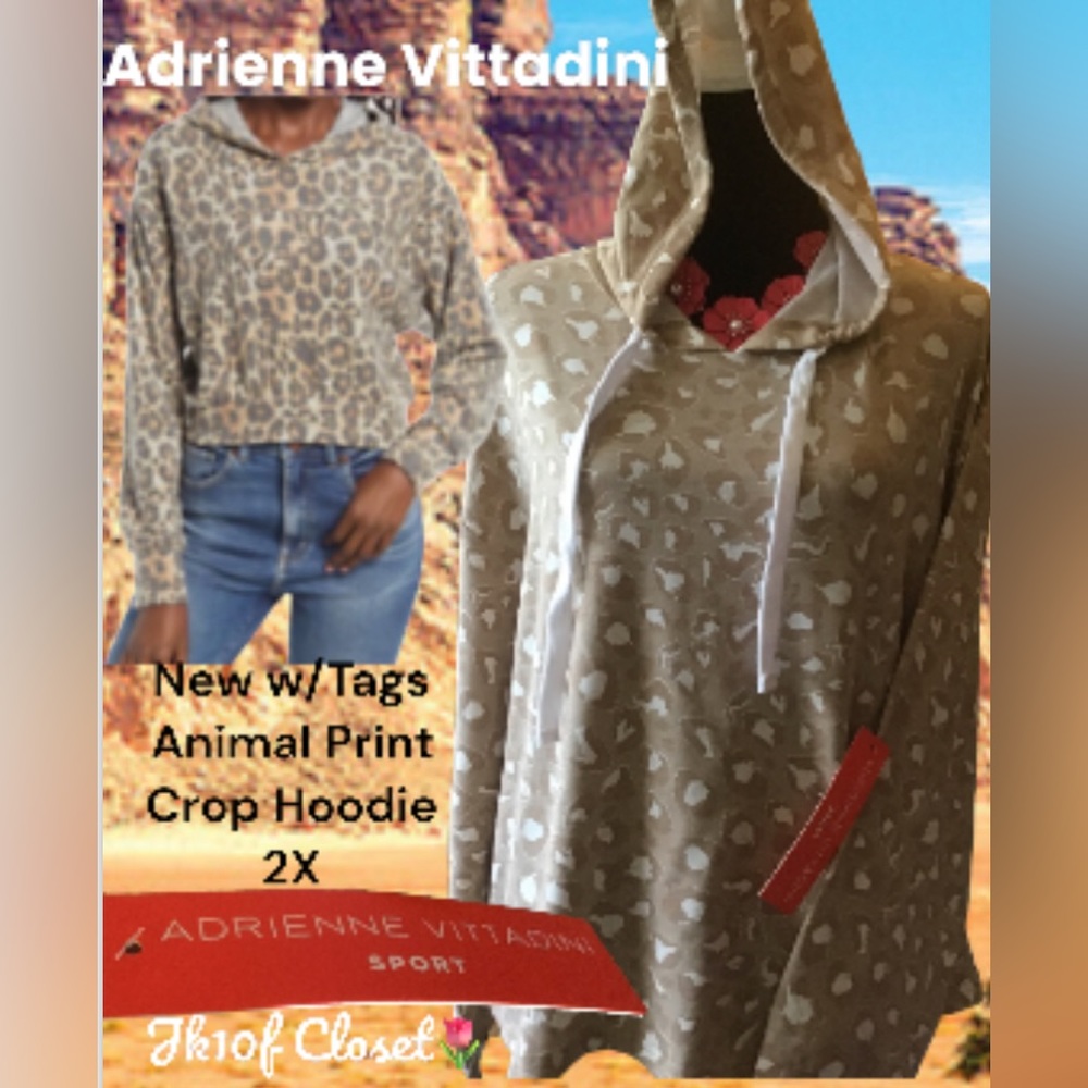LOWEST🌺 NWT ADRIENNE VITTADINI 2X HOODIE TOP